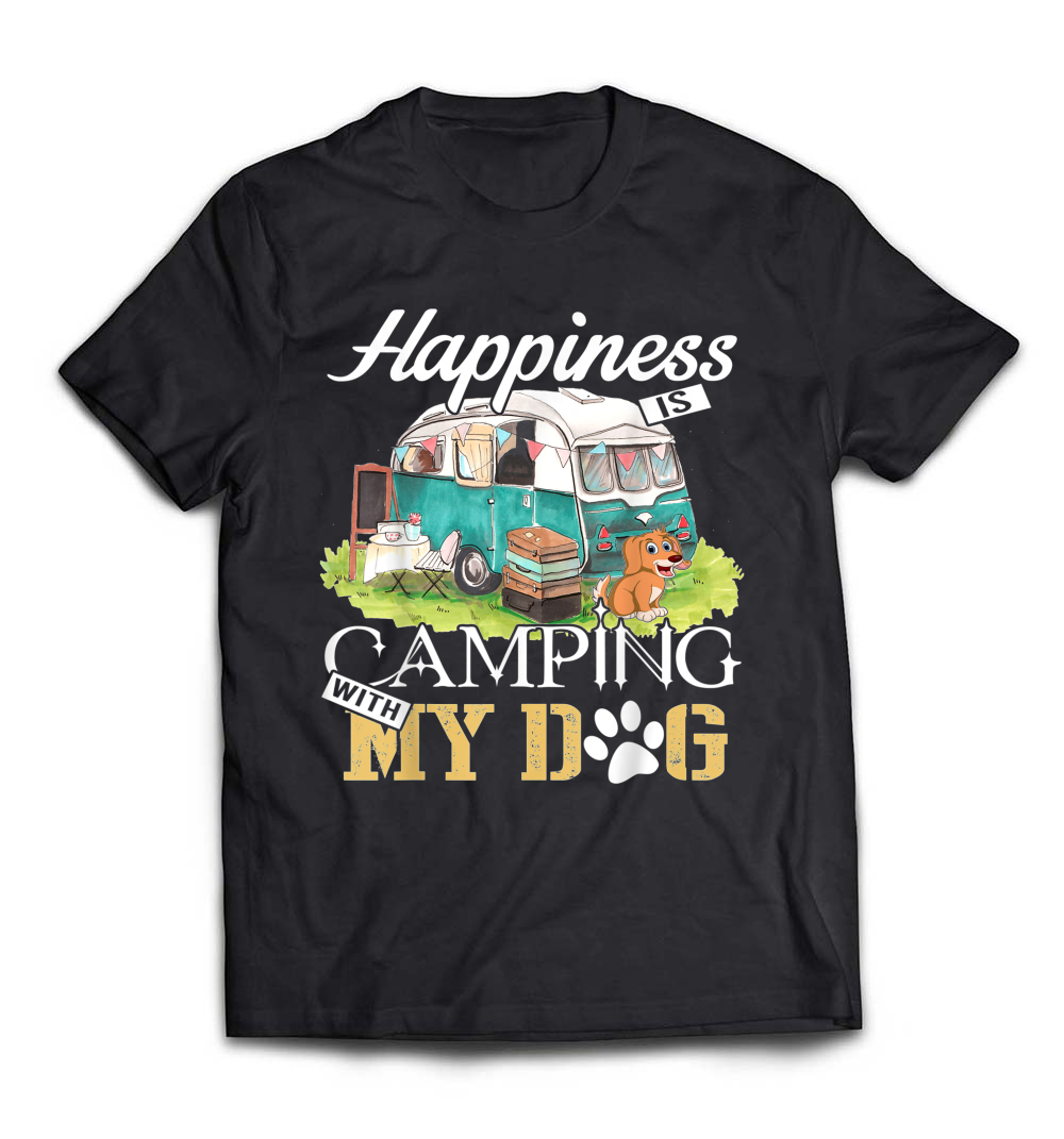 “I Love Camping with My Dog” T-Shirt – The Perfect Tee for Dog-Loving Campers